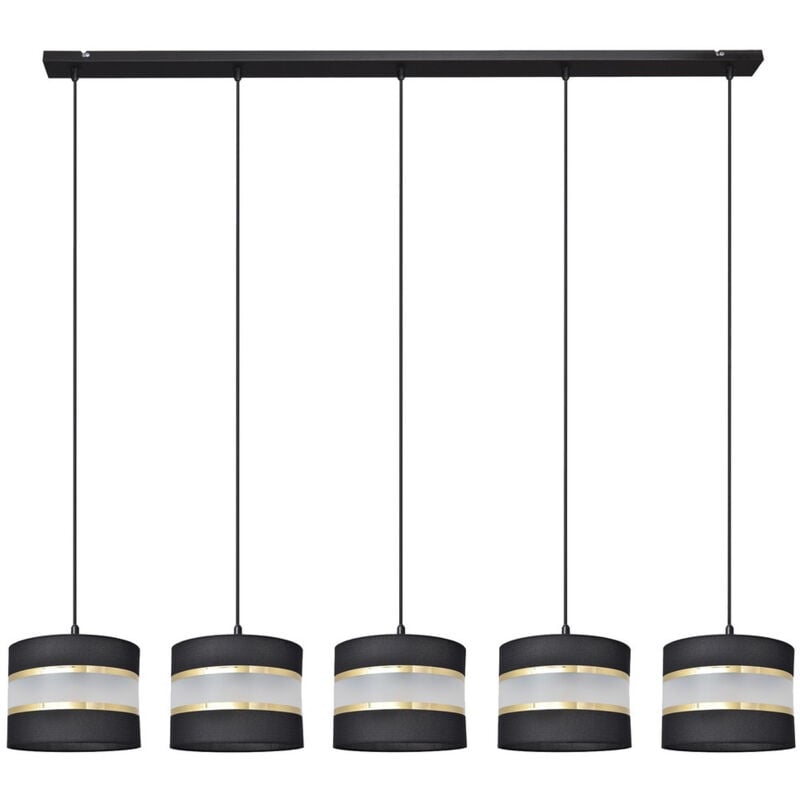 Helam - helen Plafonnier Suspendu Straight Bar Noir, Or 115cm