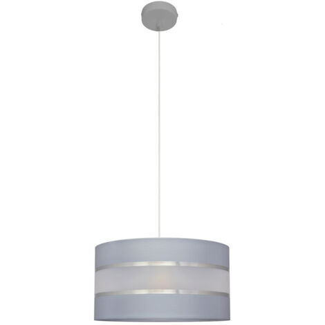 Helam HELEN Plafonnier Suspension Cylindrique Gris, Argent 35cm