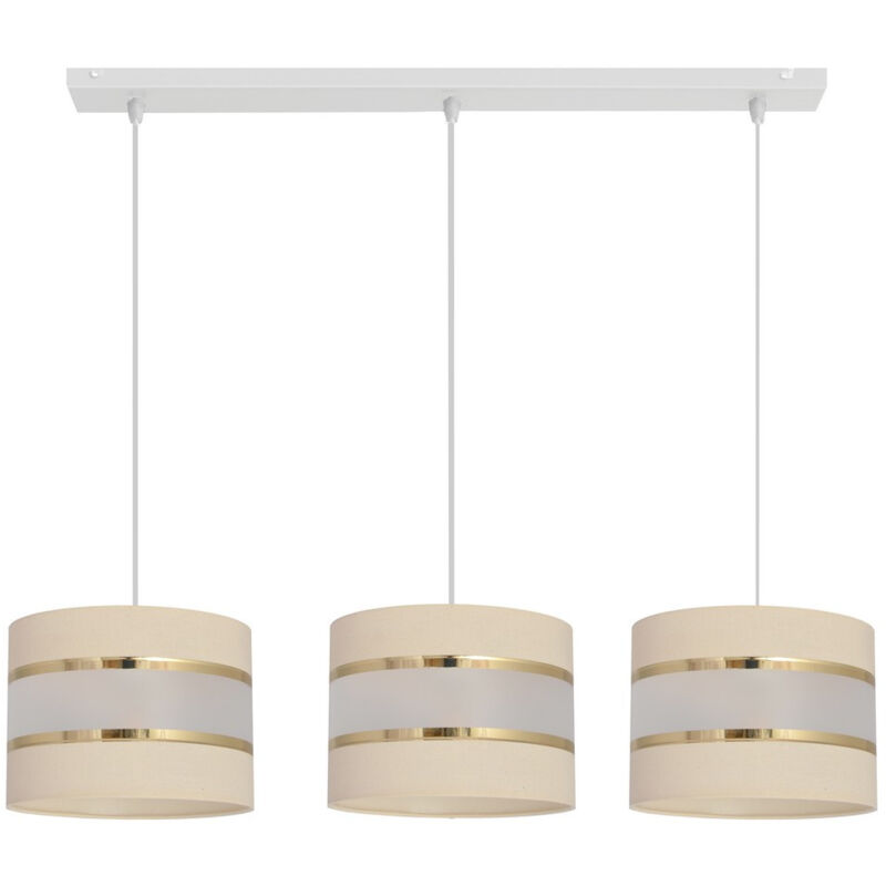 Helam HELEN Suspension Straight Bar Ecru, Doré, Blanc 65cm Helam HELEN Suspension Straight Bar Ecru, Doré, Blanc 65cm