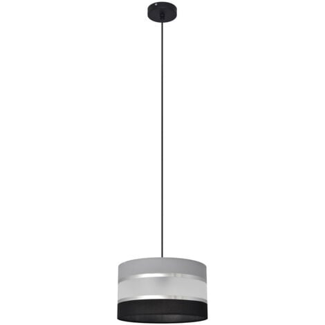 Helam HELEN Zylindrische Pendelleuchte Grau, Silber, Schwarz 25cm