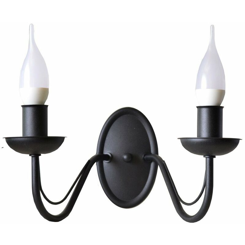 Helam Malbo Candle Wall Lamp Black 32cm