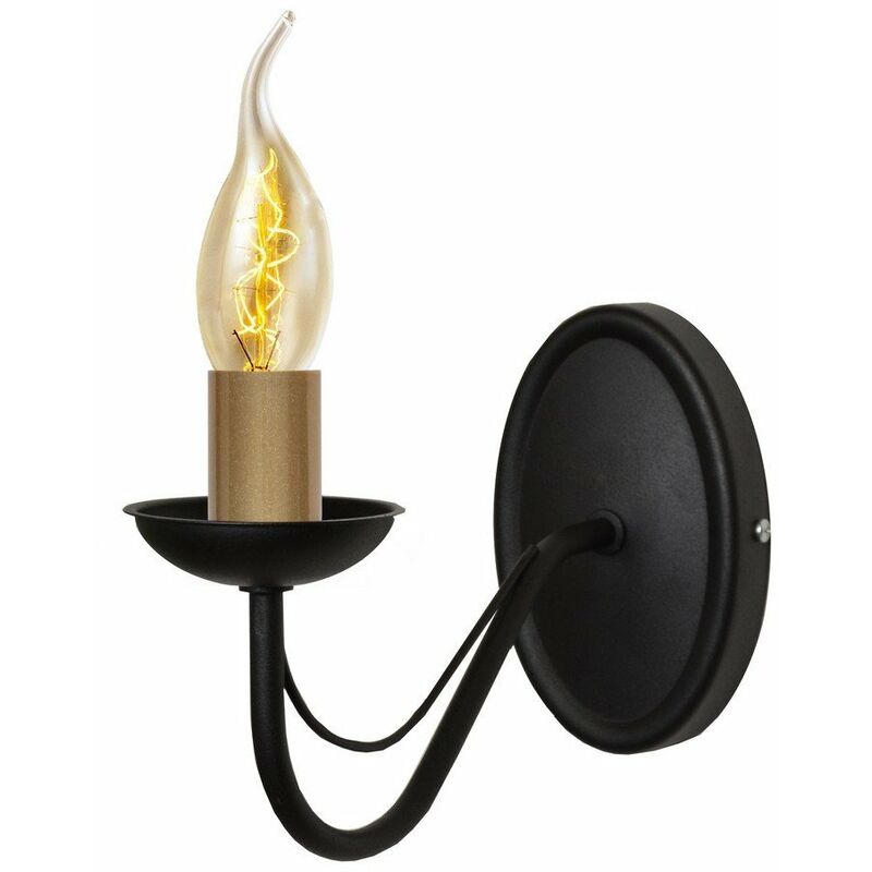 Helam Malbo Candle Wall Lamp Black, Patina 25cm