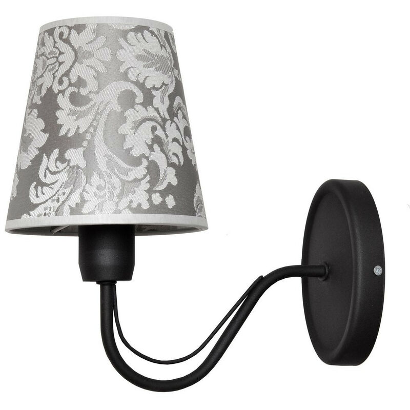 Image of Helam Lighting - Helam malbo Lampada da parete a candela nera, grigia 26 cm
