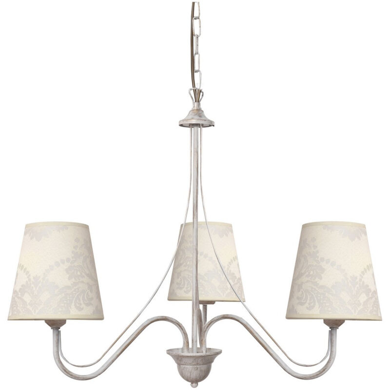 Helam Lighting - Helam malbo Lustres à Bras Multiples Avec Abat-Jour Blanc, Or 50cm