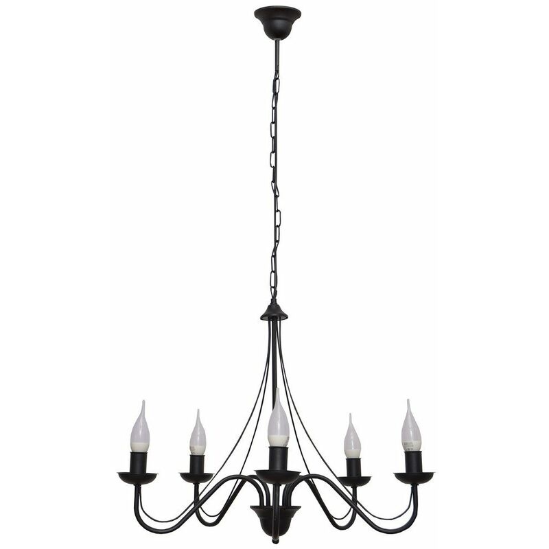 Helam Malbo Multi Arm Pendant Ceiling Light Black 60cm