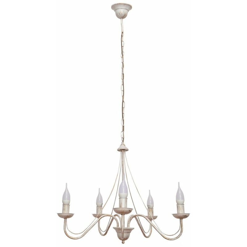 Helam Malbo Multi Arm Pendant Ceiling Light White, Gold 60cm