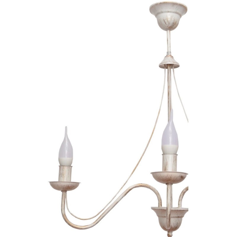 Helam Lighting - Helam malbo Plafonnier Suspendu Multi Bras Blanc, Or 60cm