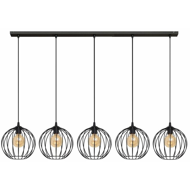 Helam Lighting - Helam mercure Plafonnier Barre Droite Noir 133cm