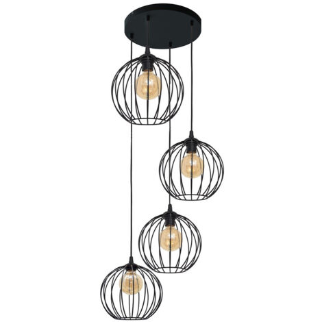 Helam MERCURE Plafonnier Suspendu Cluster Noir 40cm