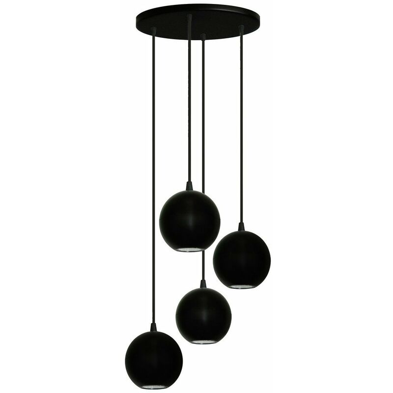 Helam Midway Cluster Pendant Ceiling Light Black 30cm