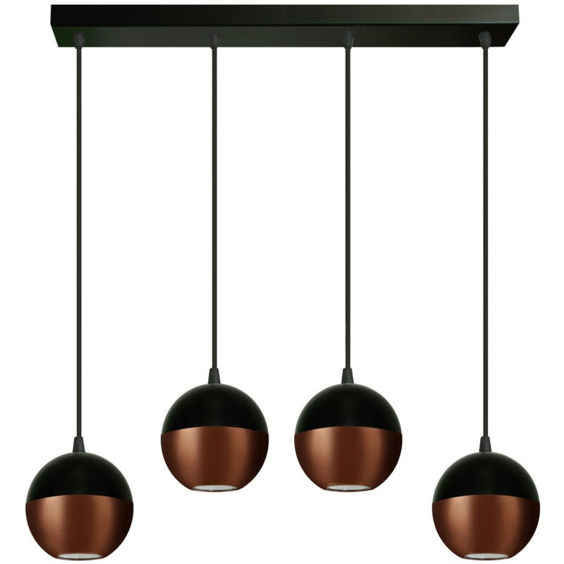 Midway Plafonnier Suspendu Straight Bar Noir, Cuivre 60cm - Helam Midway Plafonnier Suspendu Straight Bar Noir, Cuivre 60cm - Helam