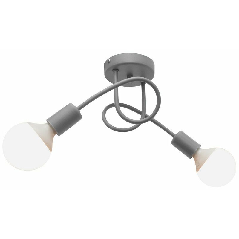 Helam Oxford Multi Arm Semi Flush Ceiling Light Grey 38cm