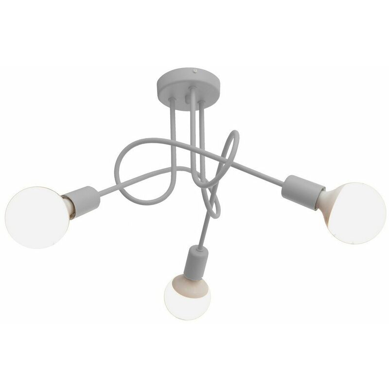 Helam Oxford Multi Arm Semi Flush Ceiling Light Grey 50cm