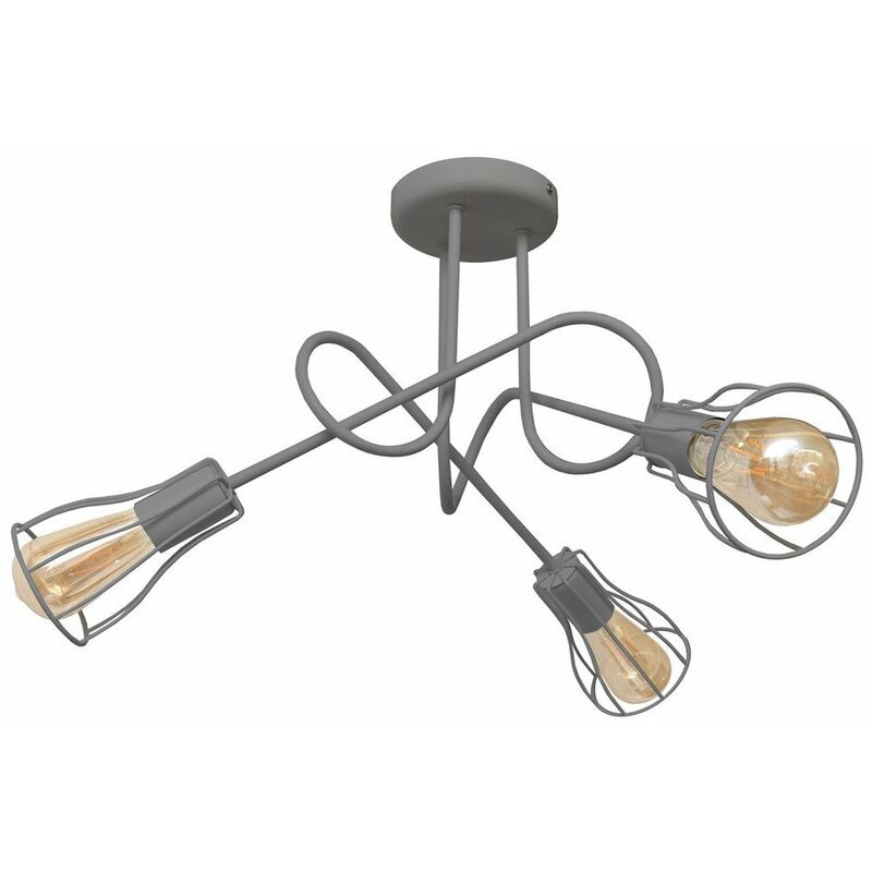 Helam Oxford Multi Arm Semi Flush Ceiling Light Grey 56cm