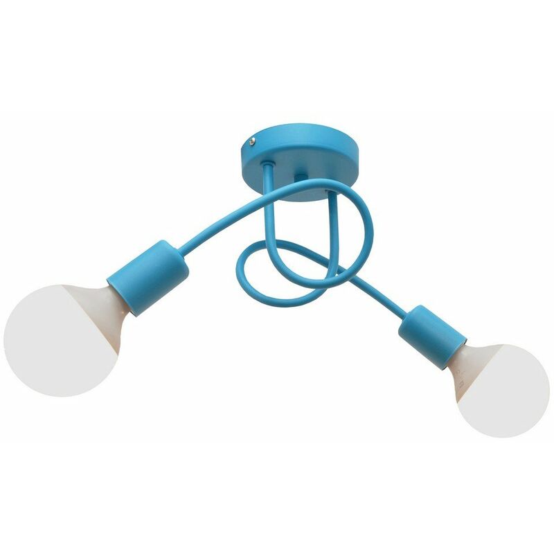 Helam Oxford Multi Arm Semi Flush Ceiling Light Turquoise 38cm