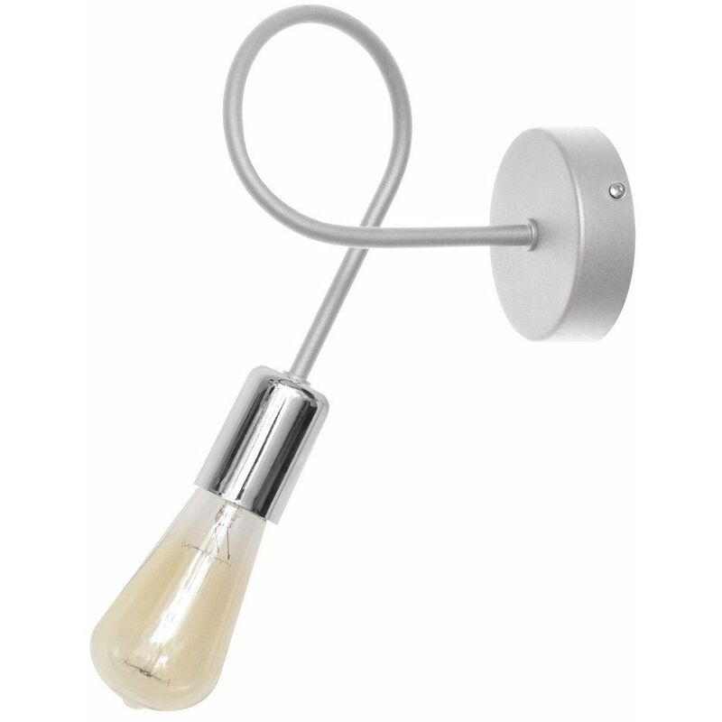 Helam Oxford Wall Lamp White, Chrome 25cm