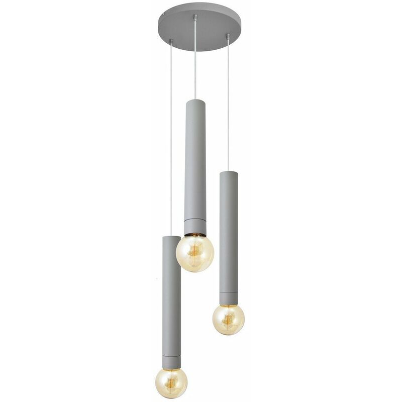 Tuba Cluster Pendant Ceiling Light Grey 30cm - Helam