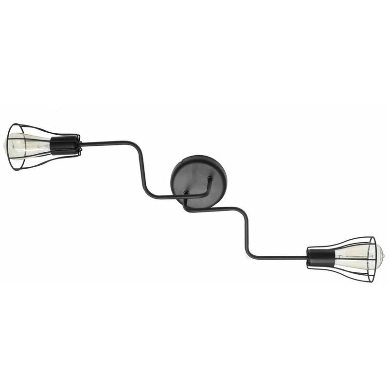 Helam Tube Multi Arm Semi Flush Ceiling Light Black 82cm