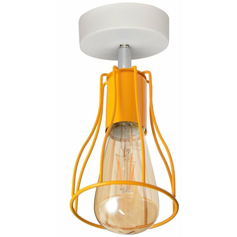 Helam - Tube Semi Flush Light White, Orange 10cm