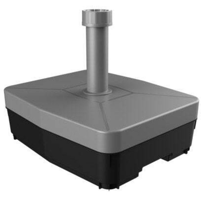 Pied de parasol à lester avec du sable jusqu'à 45 kg, argenté, l 41 x l 49 x h 16 cm - Helcosol