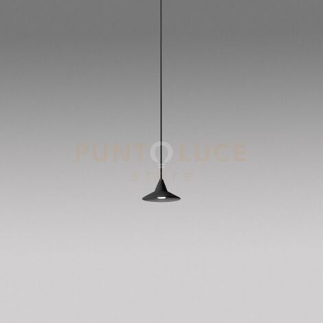 HELENA S/1 - SOSPENSIONE IN ALLUMINIO NERO 1 LUCE A LED 3000K 7W 325LM