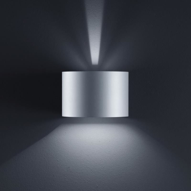 Helestra LED Außen-Wandleuchte Siri 44 - R IP54 Silbergrau