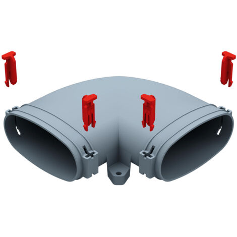 Helios FRS-BH 51 FlexPipe Bogen horizontal 90 Grad, Rohr oval 51mm