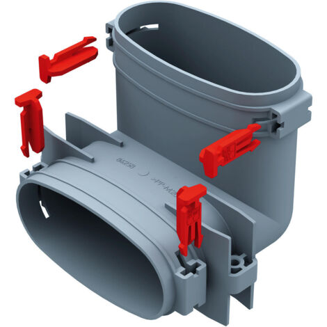 Helios FRS-BV 51 FlexPipe Bogen vertikal, 90 Grad, Rohr oval 51mm