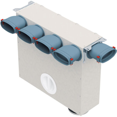 Helios FRS-MVK 4 und 1-51/125 FlexPipe Multi-Verteilerkasten 5 Einzelstutzen oval 51mm, 2x Anschluss-DN 125