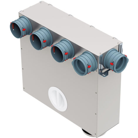 Helios FRS-MVK 4 und 1-75/125 FlexPipe Multi-Verteilerkasten 5 Einzelstutzen rund DN 75, 2x Anschluss-DN 125