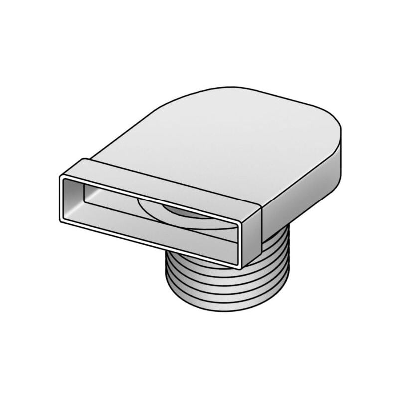 Helios - match0 60713 90 °, ø 125 mm sur plat 125, avec tuyau