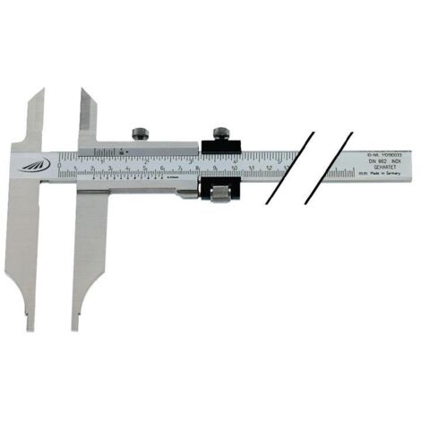 HELIOS PREISSER Pied à coulisse d'atelier DIN862 300mm avec pointes et FE Bec-L.90mm PREISSER - 235503