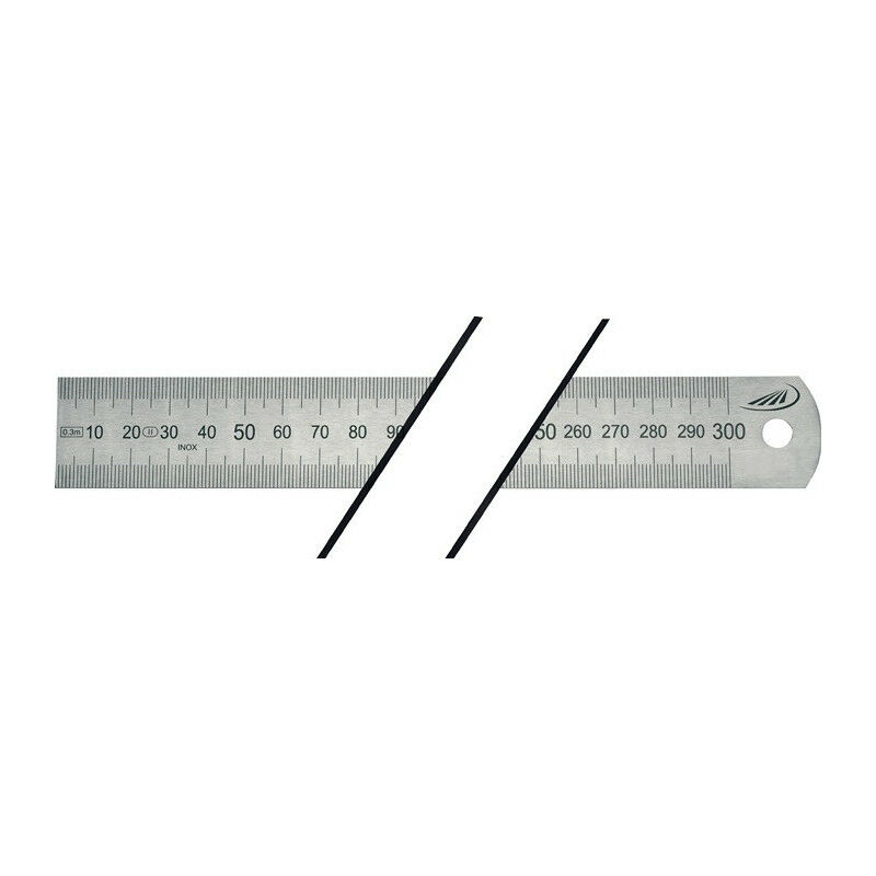 Image of Lunghezza riga in acciaio 1000 mm graduazione flessibile in acciaio A - mm / mm HELIOS PREISER