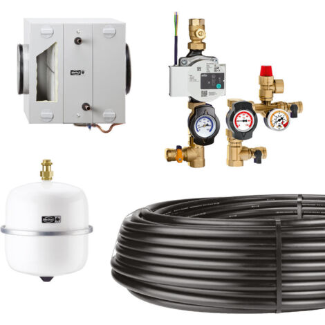 Helios SEWT-Bausatz Sole-Erdwärmetauscher, Komplettbausatz mit WT-Modul Hydraulik, Steuerung, Kollektor