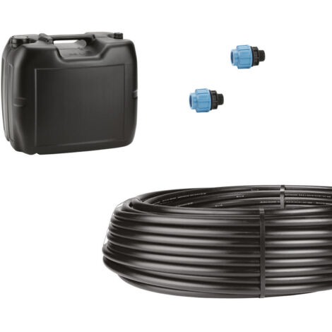 Helios SEWT-E Erdreichverlegeset mit Kollektorrohr 100m, Verschraubung und 20 Liter Solefrostschutzflüssigkeit