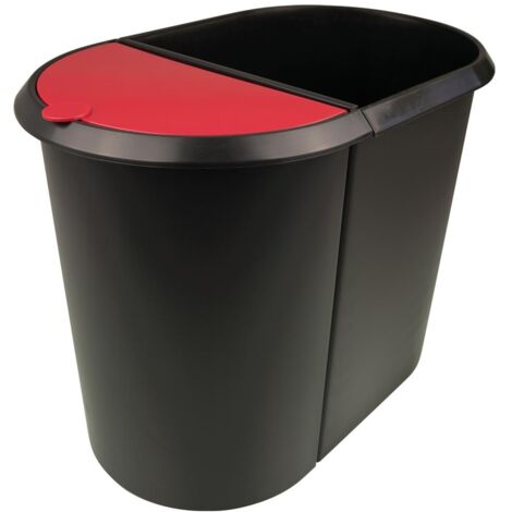 helit Papierkorb Duo-System schwarz/rot