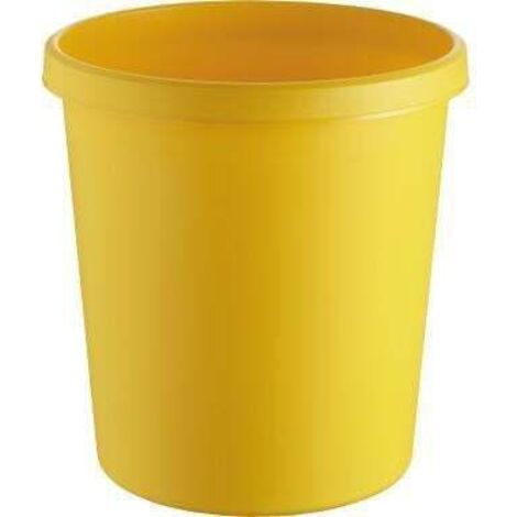 helit Papierkorb H6105818 18l rund Kunststoff gelb