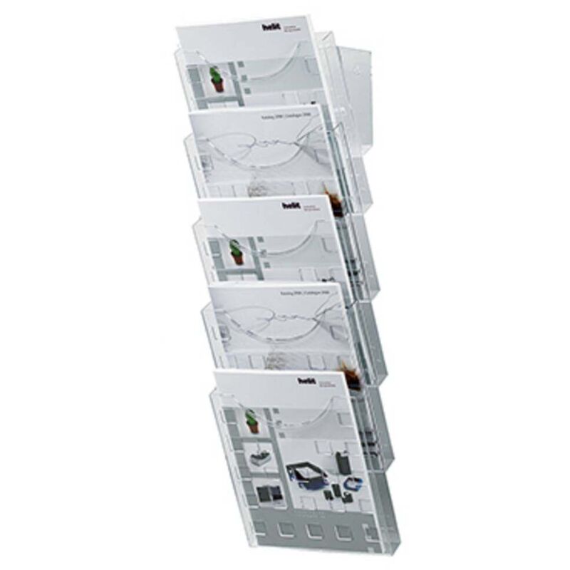 Helit H6103102 Porte-brochures transparent din A4 Nombre de compartiments 5 1 pc(s) (l x h x p) 241 x 578 x 150 mm