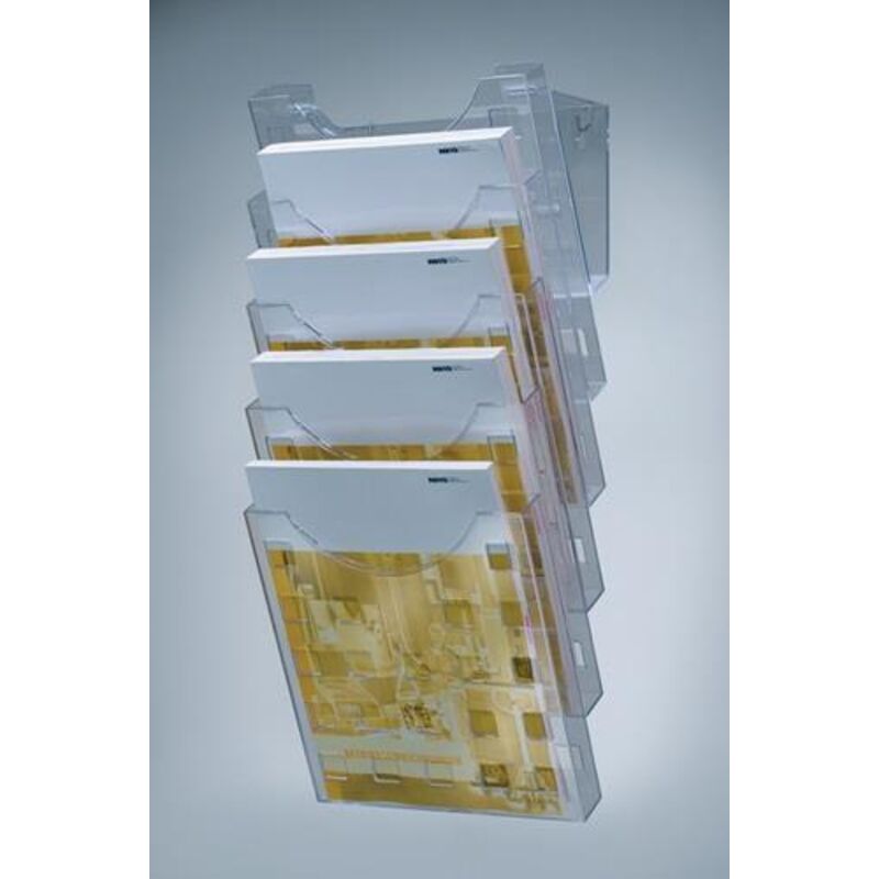 Certeo - helit Porte-brochures mural 5 cases din A4 - H61031-08 Certeo - helit Porte-brochures mural 5 cases din A4 - H61031-08