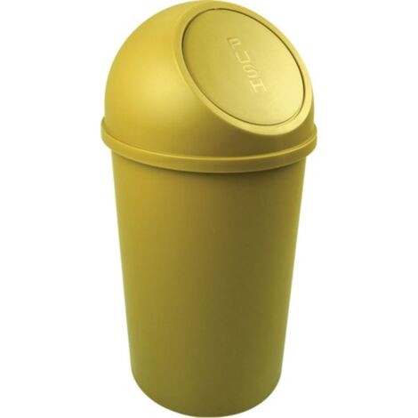 helit, Poubelle à poussoir, en polypropylène, jaune, capacité