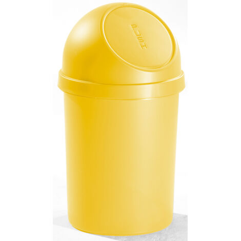 helit, Poubelle à poussoir, en polypropylène, jaune, capacité