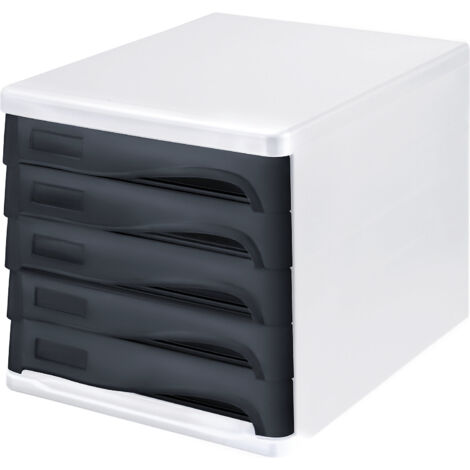 helit Schubladenbox economy H6129498 DIN A4-C4 l.gr/sw