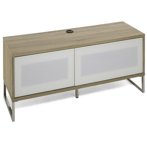 main image of "Helium Light Oak Floor or Wall Mounted TV Cabinet Stand Unit For Up To 55" Screen"