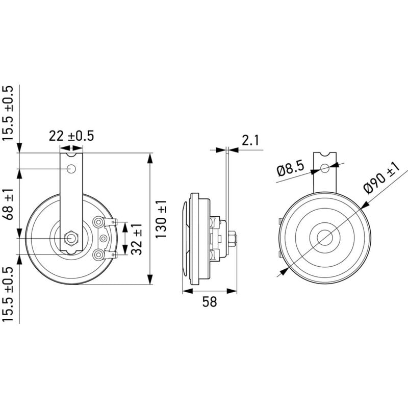 Hella - Horn Set 113 dB(A) Gehäusefarbe rot/schwarz