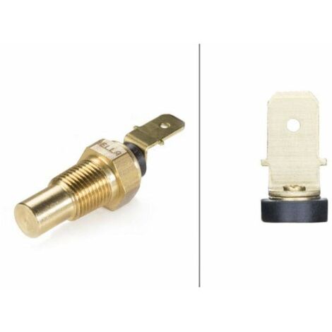 HELLA 6PT 009 107-651 Sensore, Temperatura refrigerante, 12V, 1a... poli, Attacco piatto ad innesto/avvitato