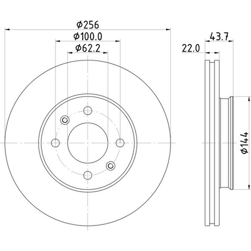 Hella - 2 Bremsscheiben vorne pagid pro f&uuml;r i20 solaris kia rio iv