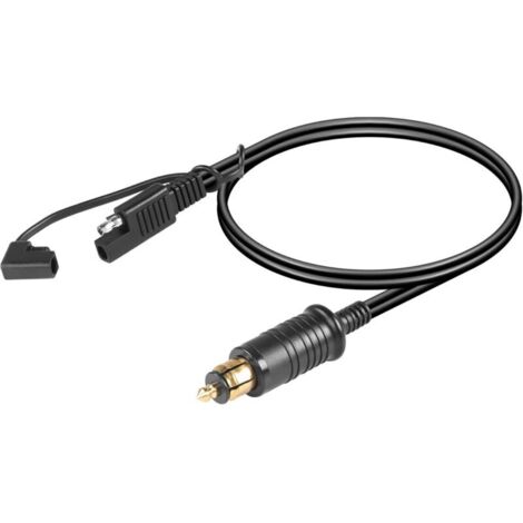Hella Powerlet DIN auf SAE 12-24V 18 AWG Adapterstecker mit Schnellverschluss-Staubschutzkappe und Trennschalter, kompatibel mit BMW Motorrad-Zigarettenanzünderbuchsen