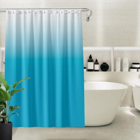 (Hellblau) Duschvorhang, wasserdicht, Farbverlauf