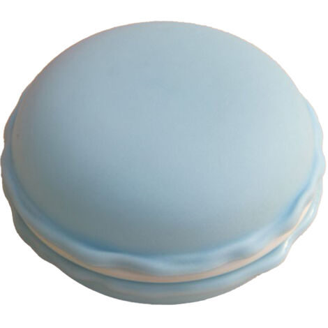 Hellblaue Schmuckschatulle aus Kunststoff in Macaron-Form für Damen und Mädchen, zierliche Aufbewahrungsbox in Macaron-Form