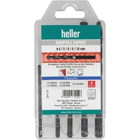 HELLER Dachziegelbohrer-Set ROOFTILE EXPERT 5-tlg. 4/5/6/8/10mm